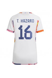 Belgia Thorgan Hazard #16 Jalkapallovaatteet Naisten Vieraspaita MM-kisat 2022 Lyhythihainen